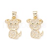 Brass Micro Pave Cubic Zirconia Pendants KK-D067-06G-01-RS-1