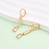 Brass Micro Pave Cubic Zirconia Dangle Leverback Earrings EJEW-N058-07G-1