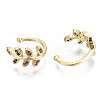 Brass Micro Pave Cubic Zirconia Cuff Earrings EJEW-S201-235E-G-NR-3