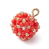 3Pcs 3 Colors Seed Beads Beaded Charms PALLOY-MZ00314-4