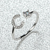 Brass Micro Pave Cubic Zirconia Cuff Rings for Women FS-WGA4C54-29-1