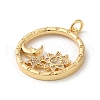 Rack Plating Brass Micro Pave Cubic Zirconia Pendants KK-A190-18G-2