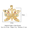 Brass Micro Pave Colorful Cubic Zirconia Pendants ZIRC-OY011-01G-2