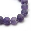 Frosted Natural Amethyst Round Bead Strands X-G-M064-8mm-13-2