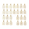 26Pcs Letter A~Z Ion Plating(IP) 304 Stainless Steel Pave Shell Pendants STAS-G327-01G-1