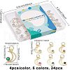 Fingerinspire 24Pcs 6 Colors Real 18K Gold Plated Brass Micro Pave Cubic Zirconia Charms ZIRC-FG0001-06-2