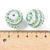 Striped Resin Rhinestone Beads OACR-A037-01I-3