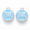 Platinum Plated Alloy Enamel Charms X-ENAM-S118-04M-P-1