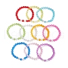 10Pcs 10 Colors Transparent Acrylic & Glass Beaded Stretch Bracelet Sets BJEW-JB10799-1