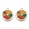 Rack Plating Alloy Enamel Pendants PALLOY-N172-055-1