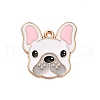Animal Puppy Alloy Enamel Pendants FIND-V001-03G-03-1