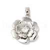 Rack Plating Brass Micro Pave Clear Cubic Zirconia Pendants KK-U022-04P-1