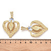 Brass Micro Pave Cubic Zirconia Pendants ZIRC-F134-25G-03-3