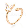 Brass Shell Cuff Ring Settings KK-T076-21G-1