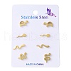 304 Stainless Steel Earring Sets EJEW-S248-03A-G-2