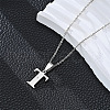 201 Stainless Steel Crystal Rhinestone Initial Pendant Necklaces FS-WG28760-22-1