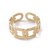 Ion Plating(IP) 304 Stainless Steel Hollow Arch Open Cuff Rings for Women RJEW-G285-57G-2