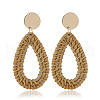 Alloy Rattan Woven Dangle Stud Earrings FS-WGA068A-03-2