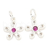 Rack Plating Brass Micro Pave Clear Cubic Zirconia Charms KK-F089-07S-1