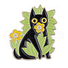 Cat with Plant Enamel Pin ANIM-PW0005-04D-1