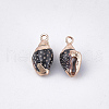 Electroplate Spiral Shell Pendants X-SSHEL-T009-19-2