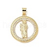 Brass Micro Pave Cubic Zirconia Pendants KK-Q068-40C-G-1