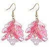 3 Pairs 3 Colors Acrylic Leaf Dangle Earrings EJEW-JE06183-3