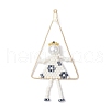 Handmade Glass Seed Beaded Girl Play on Swing Big Pendants PALLOY-MZ00695-02-1