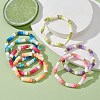 7Pcs 7 Color Polymer Clay Heishi Surfer Stretch Bracelets Set BJEW-JB09644-01-2