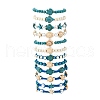 12Pcs 12 Styles Dyed Synthetic Turquoise Beads Braided Bead  Bracelets & Stretch Bracelets for Women BJEW-JB11624-4