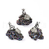 Electroplate Natural Coal Quartz Cluster Base Sculpture G-N347-02C-1