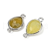 Natural Korean Jade Faceted Connector Charms G-L514-048G-06-2