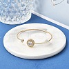 Brass Micro Pave Cubic Zirconia Cuff Bangles for Women BJEW-F482-01G-2