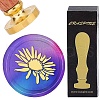 Brass Wax Seal Stamps with Wood Handle AJEW-WH0412-0204-1