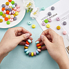 WADORN 120Pcs Flat Round Food Grade Eco-Friendly Silicone Beads SIL-WR0001-04B-6
