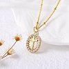 Brass Clear Cubic Zirconia Pendant Necklaces for Women NJEW-D305-03G-01-1