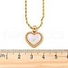 304 Stainless Steel Pave Shell Heart Pendant Rope Chain Necklaces for Women NJEW-Z070-02G-5