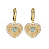 Brass Cubic Zirconia Hoop Earrings EJEW-Q042-02A-G-2