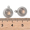 Natural Grey Agate Half Round Charms STAS-L022-399P-04-3