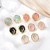 304 Stainless Steel Oval Stud Earrings STAS-D368-02G-1