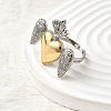Brass Micro Pave Cubic Zirconia Cuff Rings for Women RJEW-F184-01A-GP-3