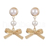Round Shell Pearl Ear Studs EJEW-TA00539-1