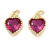 Real 18K Gold Plated Brass Inlaid Cubic Zirconia Charms ZIRC-L100-074G-06-1