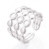 304 Stainless Steel Cuff Rings Components STAS-N113-02P-1