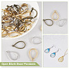 AHADERMAKER 60Pcs 3 Colors Teardrop Alloy Open Back Bezel Pendants FIND-GA0004-28-4