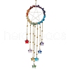 7 Chakra Wire Wrapped Gemstone Chip Ring with Star Pendant Decorations HJEW-ST00001-1