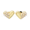 Brass Stud Earrings EJEW-F359-11G-2