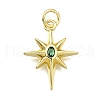 Brass Micro Pave Cubic Zirconia Pendants KK-Z100-17G-1