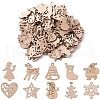 100Pcs Christmas Unfinished Wooden Ornaments WOCR-CJ0001-02-1