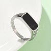 316L Stainless Steel Natural Gemstone Finger Rings for Women RJEW-U054-02C-02P-1